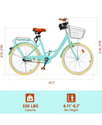 24-Inch Cruiser Bike with Low Step Frame, Passenger Seat & Front Basket
