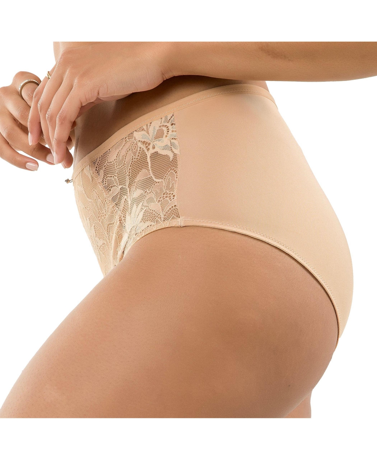 Parfait Women's Luxlacy Lace High-Waist Brief With Light Tummy Control And Extra Coverage Panties