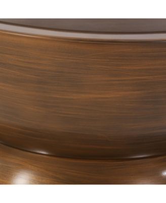 Modern Iron Hourglass Coffee Table - Antique Brown