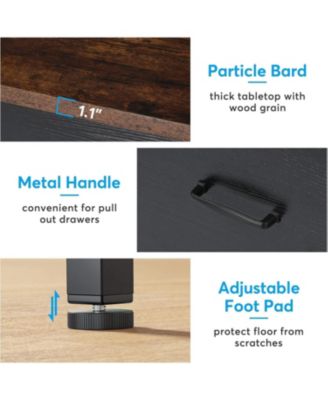 2-Drawer File Cabinet, Letter Size (Black and Brown)