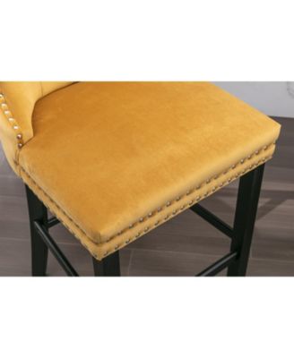 Handcrafted Velvet Barstools with Supportive Backrest