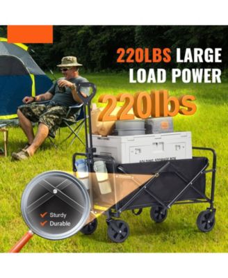 Compact Folding Wagon with All-Terrain Wheels & 220 lbs Capacity