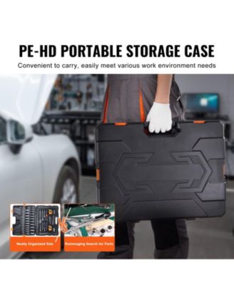 SUGFIT 205-Piece Mechanics Tool Set with 1/4"-1/2" Drive Sockets & Wrenches