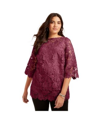 Women's June and Vie Allover Lace Top