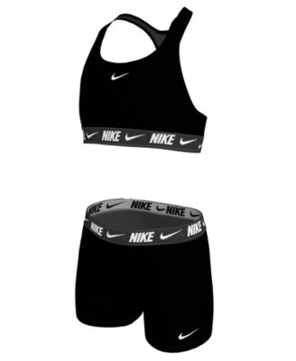 Girls' 7-16 Racerback Swim Bikini Top and Shorts, 2-Piece Set