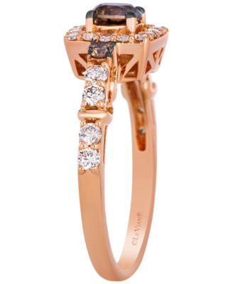 Chocolate Diamond (0.53 ct. t.w.) & Nude Diamond (0.45 ct. t.w.) Ring in 14k Strawberry Gold