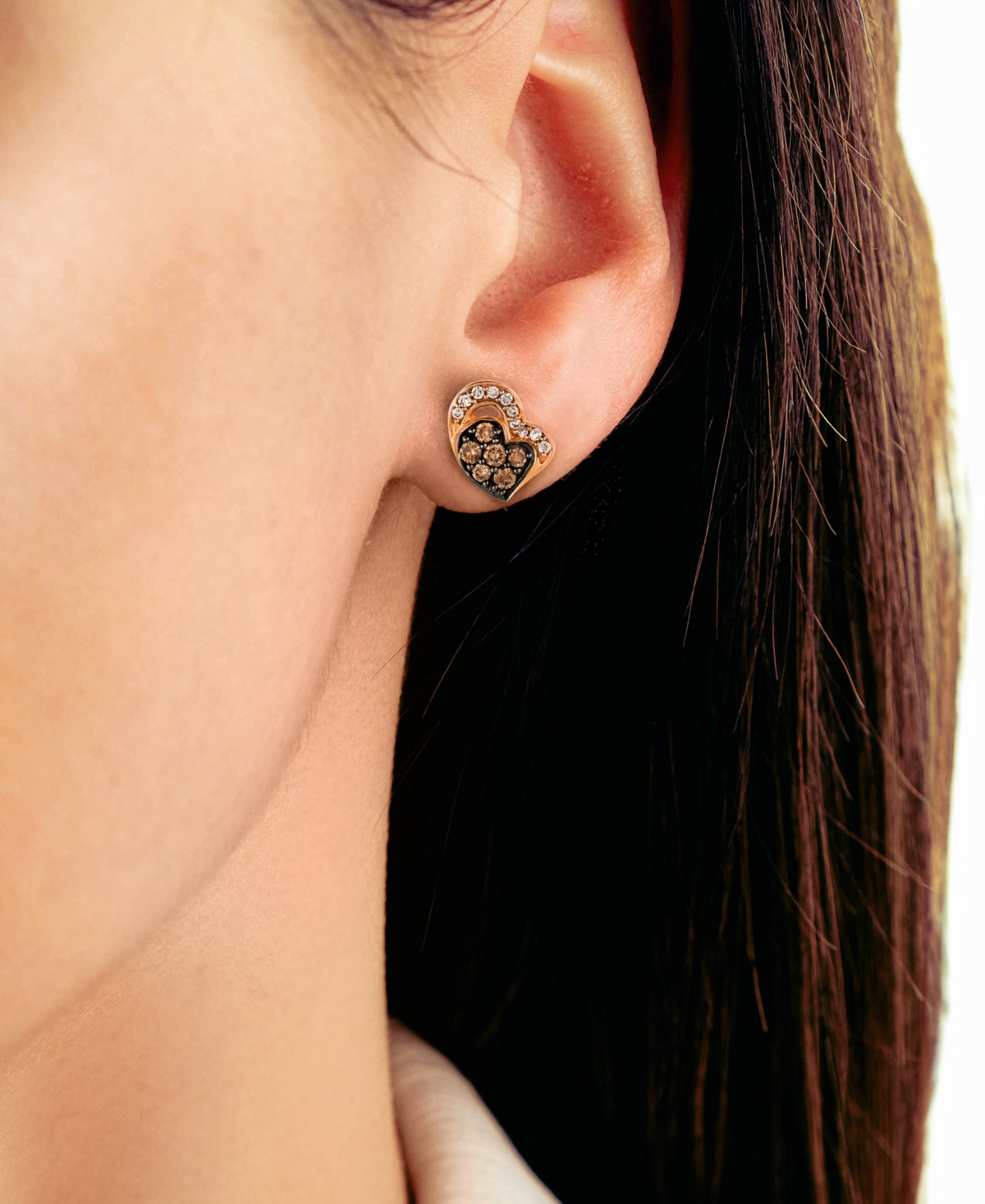 Le Vian Chocolate Diamond (0.18 ct. t.w.) & Vanilla Diamond (0.07 ct. t.w.) Earrings in 14k Strawberry Gold