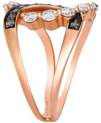 Nude Diamond (0.53 ct. t.w.) & Chocolate Diamond (0.20 ct. t.w.) Ring in 14k Strawberry Gold