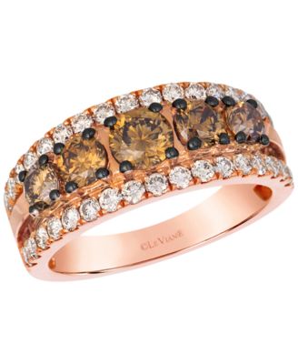 Chocolate Diamond (1.27 ct. t.w.) & Nude Diamond (0.71 ct. t.w.) Ring in 14k Strawberry Gold
