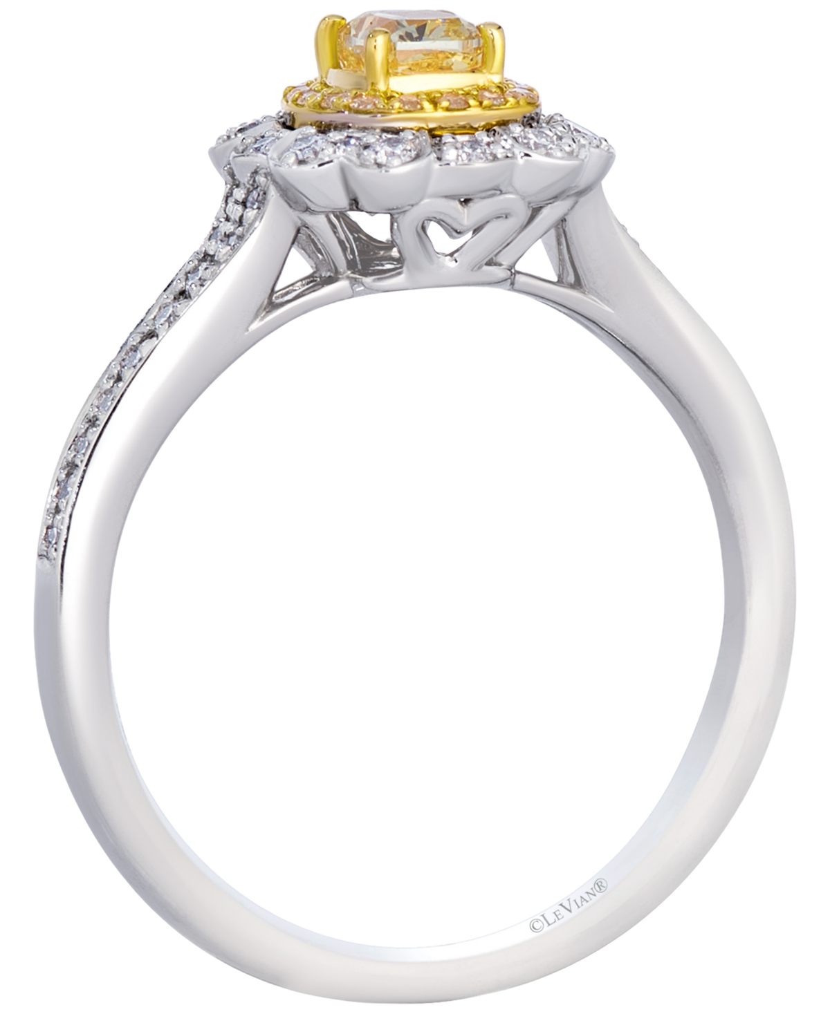 Le Vian Fancy Yellow Diamond (0.28 ct. t.w.) & Vanilla Diamond (0.17 ct. t.w.) Ring in Platinum and 14k Two-Tone Gold