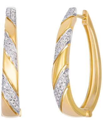 Vanilla Diamond Hoop Earrings (0.36 ct. t.w.) in 14k Honey Gold