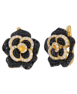 Vanilla Diamond (0.34 ct. t.w.) & Blackberry Diamond (1.10 ct. t.w.) Stud Earrings in 14k Honey Gold