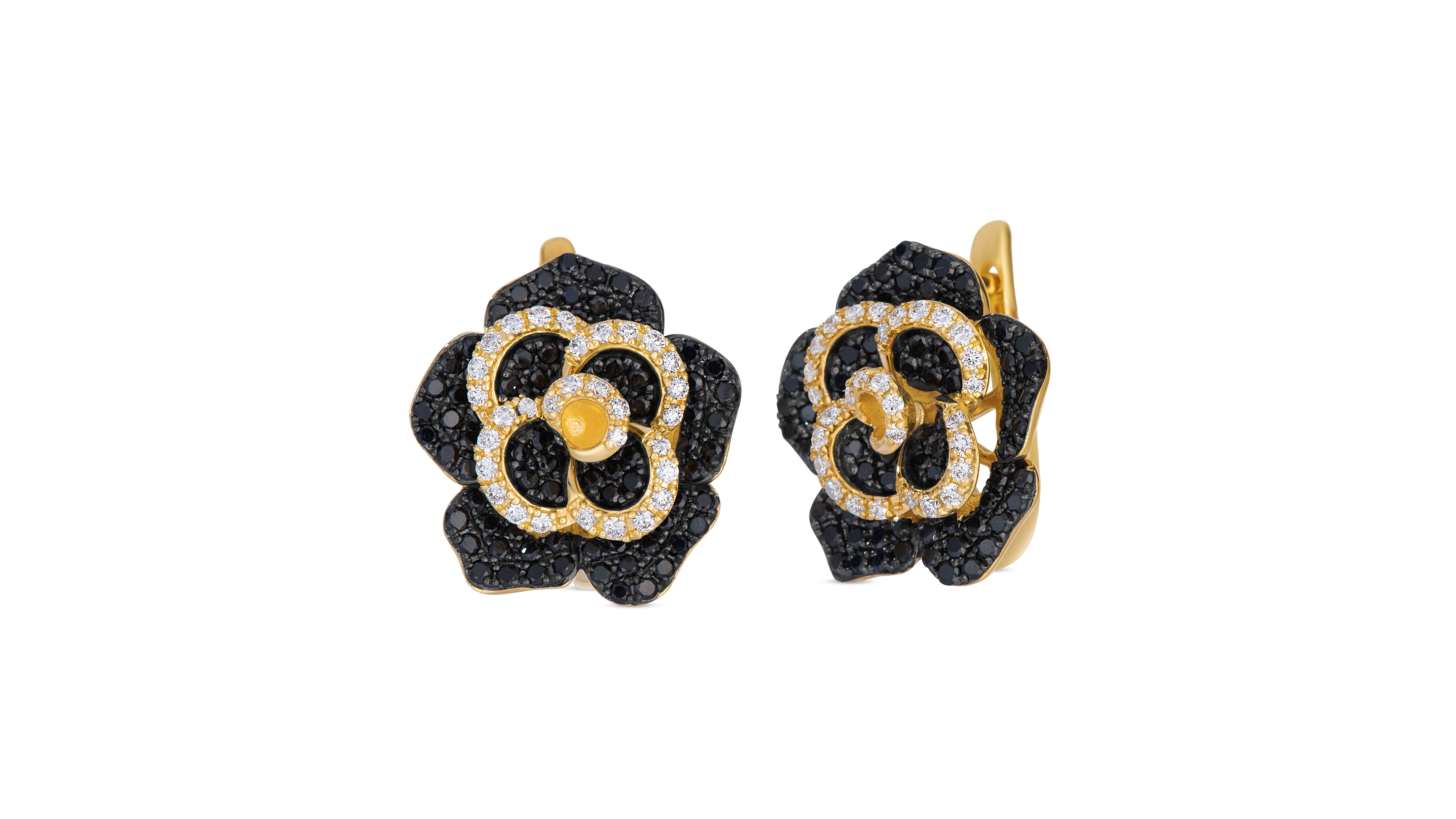 Le Vian Vanilla Diamond (0.34 ct. t.w.) & Blackberry Diamond (1.10 ct. t.w.) Stud Earrings in 14k Honey Gold
