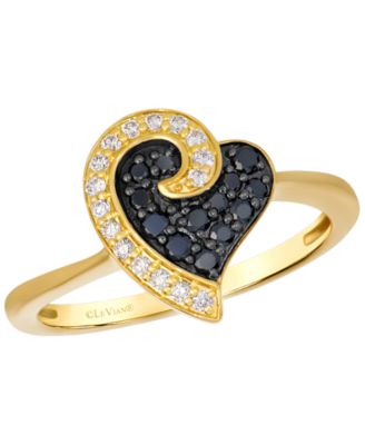 Blackberry Diamond (0.17 ct. t.w.) & Vanilla Diamond (0.105 ct. t.w.) Ring in 14k Honey Gold