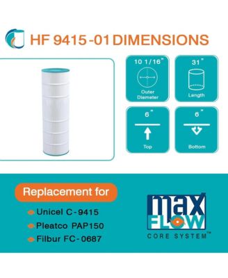 HF9415-01 Advanced Pool and Spa Filter Cartridge Replacement, White
