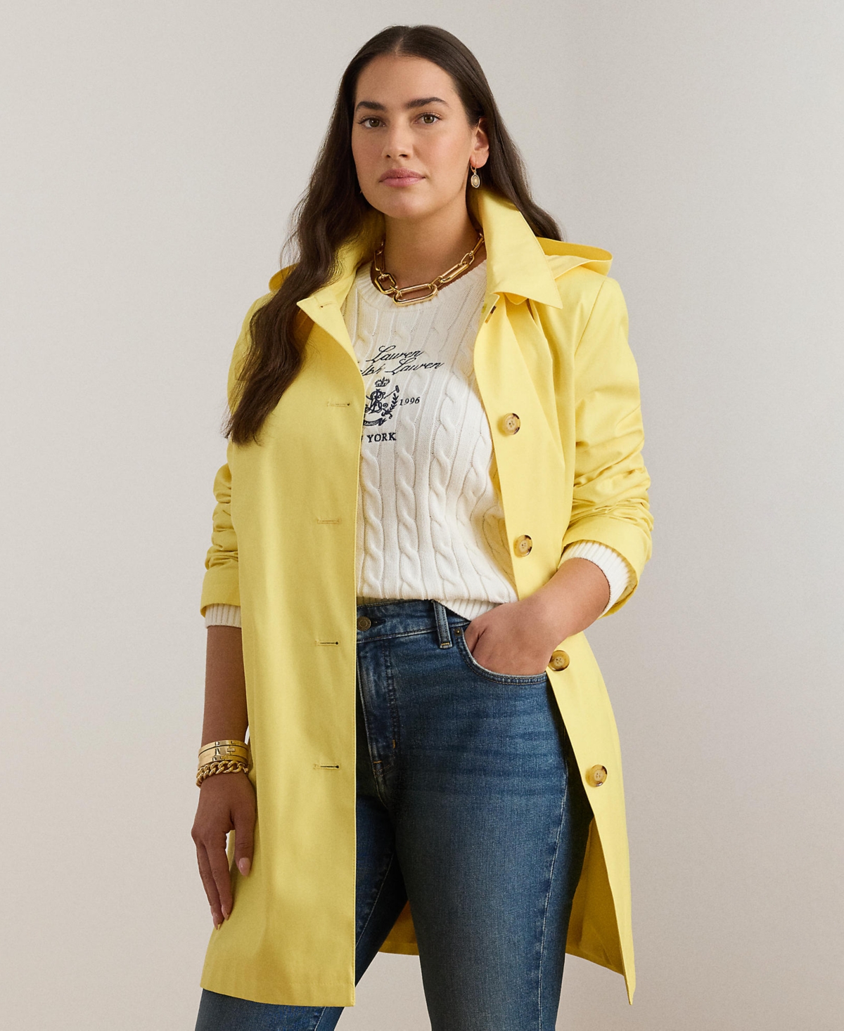 Lauren Ralph Plus Hooded Raincoat