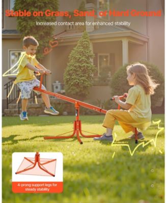 Kids Seesaw with 4-Prong Base & 360° Swivel Motion