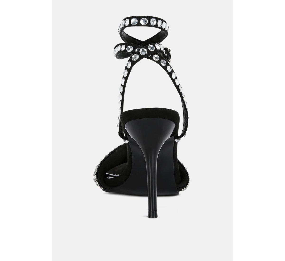 Zurin Womens Diamante Embellished Stiletto Sandals