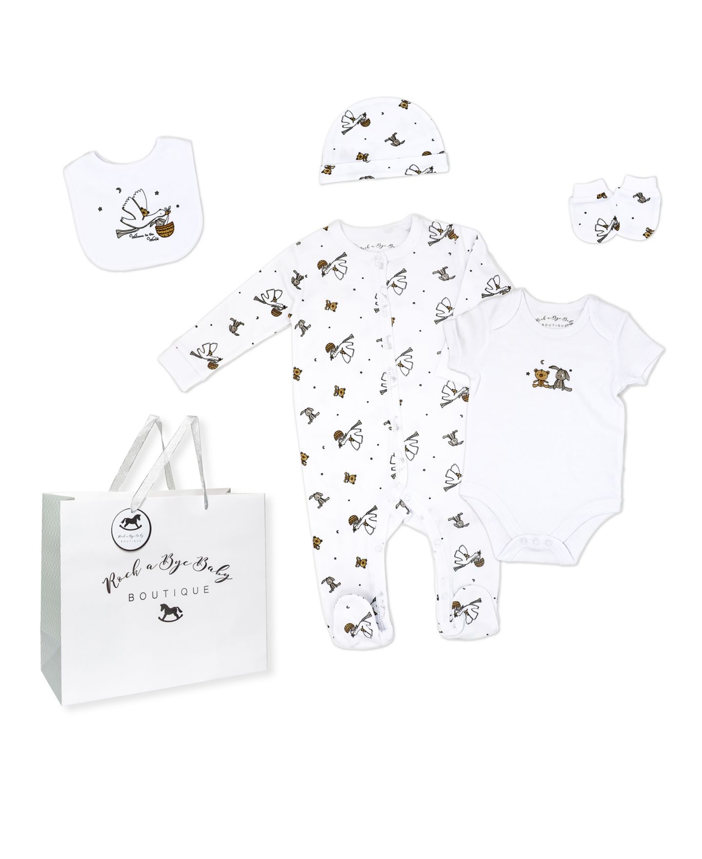 Комплекты Rock-A-Bye Baby Boutique Layette Gift, 7-Piece Set для малышей, цвет: Белый — фото 1