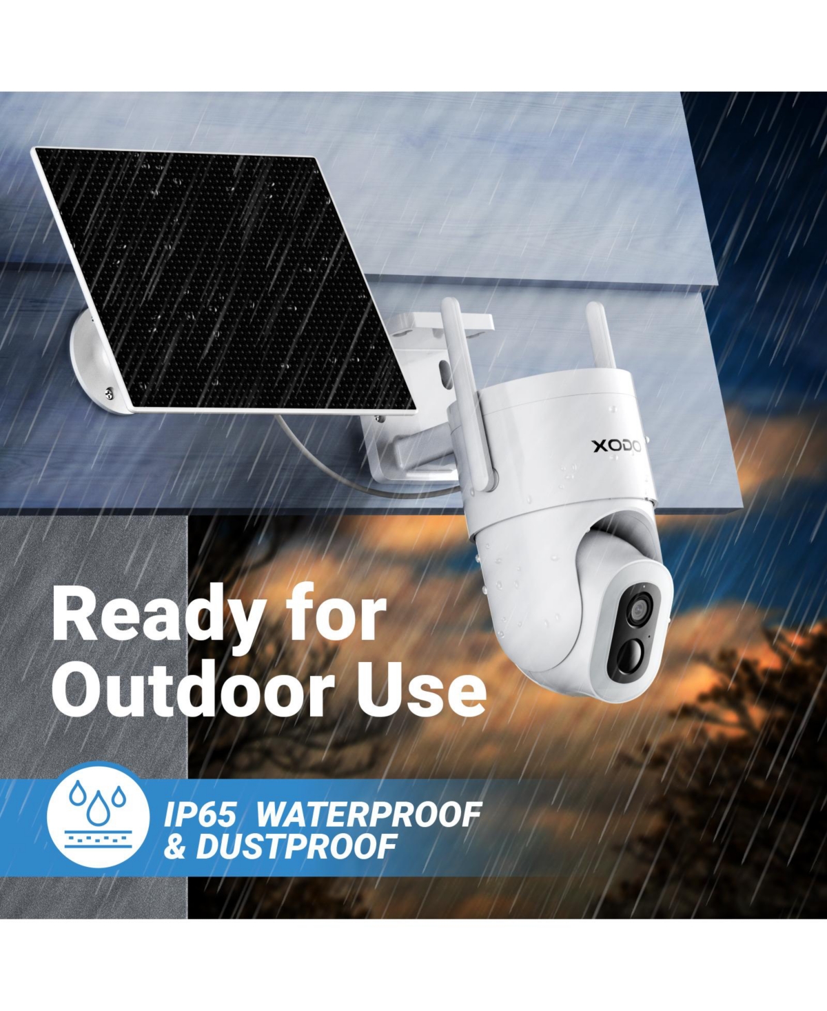 Contixo E15 2K Solar Outdoor Wi-Fi Security Camera with Pan-Tilt, Night Vision & Motion Detection