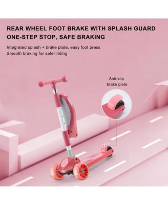Foldable 3-Wheel Kids Scooter with Lean-to-Steer Balance, Lights & Music for Early Riding Fun