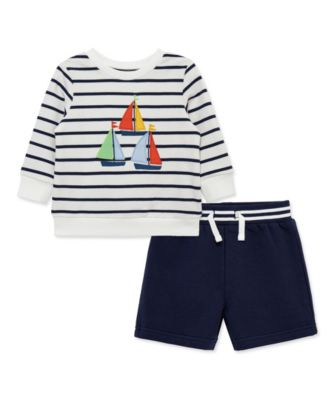 Baby Boys' Round Neck T-Shirt and Shorts, 2-Piece Set
