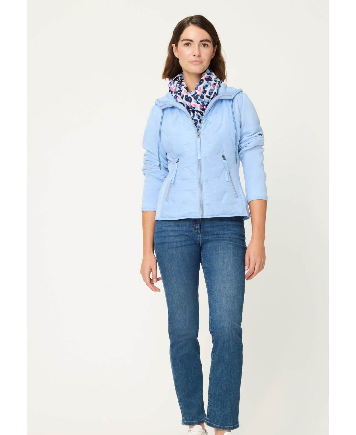 Женская куртка Olsen Mixed Media Jacket with Hood, цвет: Облачный синий — фото 5