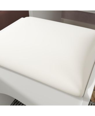 5-Drawers White Makeup Vanity Sets Dressing Table Sets with LED Dimmable Mirror, Stool and 3-Tier Storage Shelves