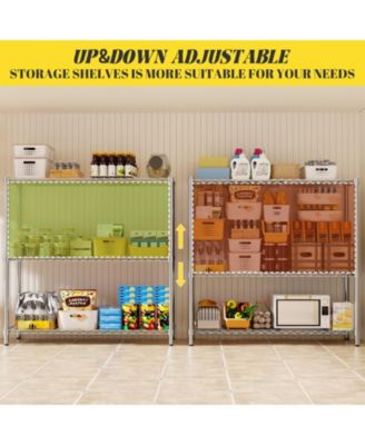 3-Tier 48 in W x 47 in H x 20 in D Height Adjustable Garage Wire Shelving Unit