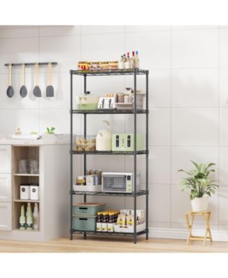5-Tier 21 in W x 59 in H x 12 in D Height Adjustable Garage Wire Shelving Unit