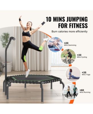 54.5" Mini Fitness Trampoline Indoor Rebounder with Handle