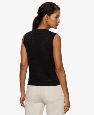 Women's Pointelle Shell Crew Neck Sweater