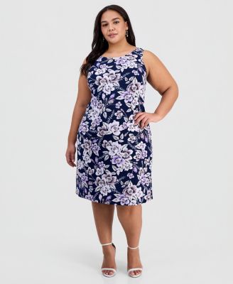 Plus Size 2-Pc. Floral-Print Sleeveless Dress and 3/4-Sleeve Shrug