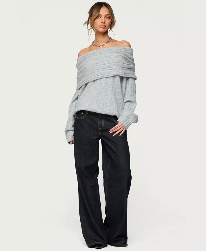 Womens Kadenna Oversized Off Shoulder Sweater - thumbnail 2