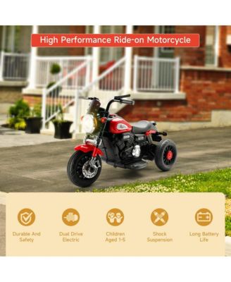 Dual 6V Kids Ride-On Motorcycle, 3-Wheel Toy with Forward/Reverse & Sounds for Ages 1-5
