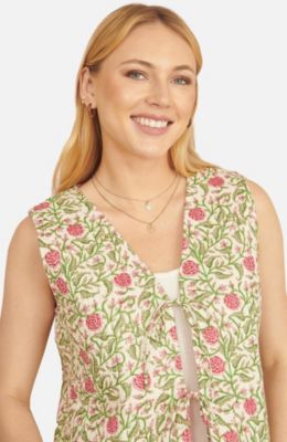 Women's Indian Floral Reversible Quilted Jacket