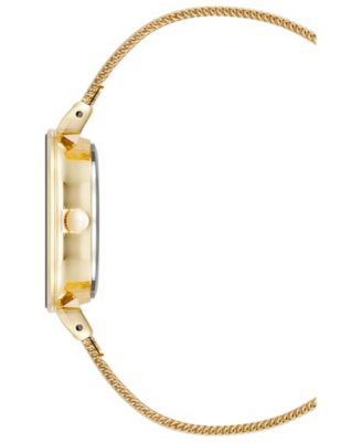 Women's Quartz Premium Round Gold-Tone Stainless Steel Mesh Watch Set, 29mm