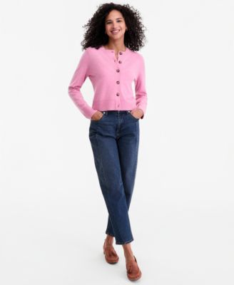 Women's Cropped Crewneck Cardigan