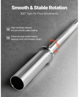 6FT Barbell Bar 2-Inch Olympic Weight Bar Chrome Knurled Grip 500 LB Capacity