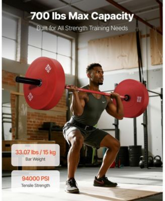 SUGFIT 6FT Barbell Bar 2-Inch Olympic Weight Bar Knurled Grip 700 LB Capacity