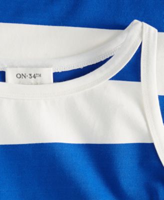 Women's Ringer-Trim Sleeveless Knit Midi Dress