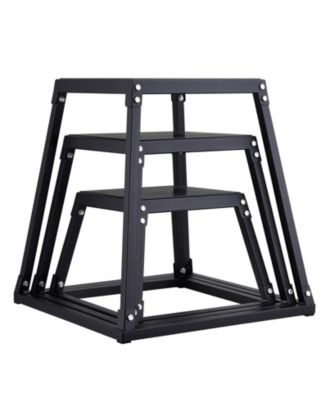 Plyo Jump Box Set 12/18/24" Agility Training Box Black