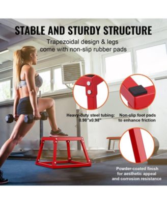 12" Steel Plyo Jump Box Agility Training Platform Red