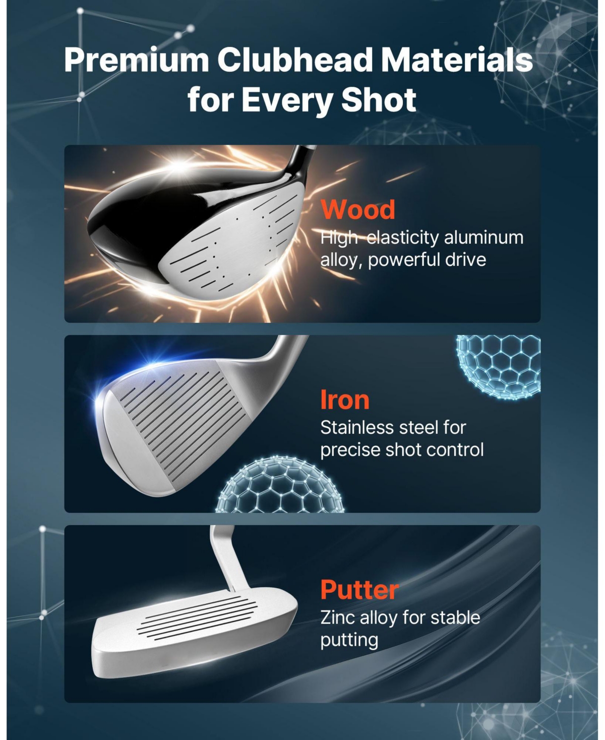 Sugift Men s 12-Piece Golf Club Set Right-Handed with Stand Bag