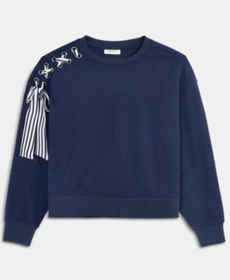 Women's Lace-Up Shoulder Sweatshirt