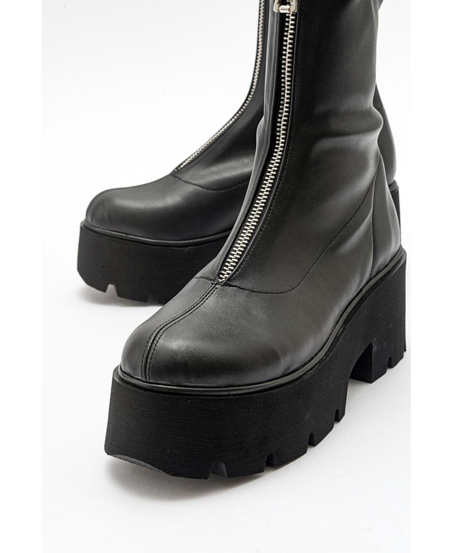 Женские ботинки Prologue Shoes Ovil на платформе с молнией, цвет: Чёрный — фото 5