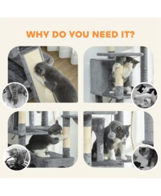 69" Multi-Level Cat Tower in Dark Gray