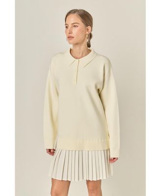 Women's Polo Mixed Media Mini Dress