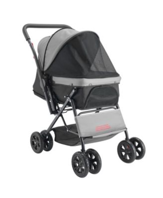 4-Wheel Pet Stroller with Reversible Handle, Holds up to 44 lbs