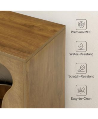 TV Stand for 32-65 Inch TVs, Media Console with Wavy Design & Open Storage, Entertainment Center for Living Room, Bedroom, Apartment